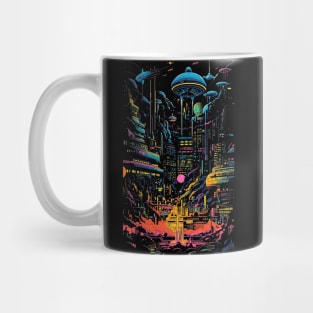 Neon Invasion in the City of Tomorrow Design by gnarly Mug